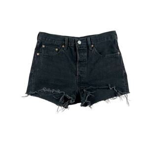 Levi's 501 Black Denim Jean Shorts 28 27